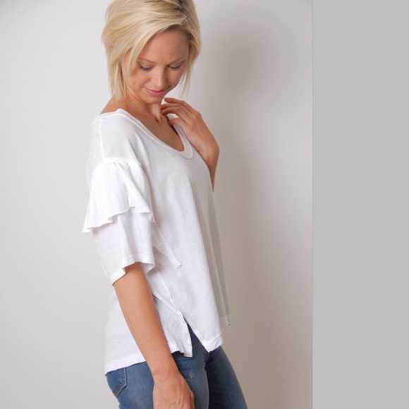 FREE PEOPLE Abracadabra Ruffle Tee NWT - Picture 4 of 4